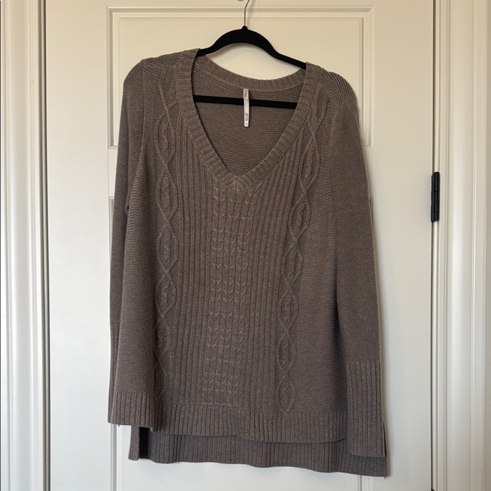 Soma Brown V-Neck Sweater Cozy Knit